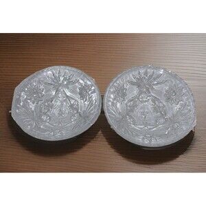 Two Anchor Hocking - Vintage  Star of David 3-Footed Pressed Glass Bowl.